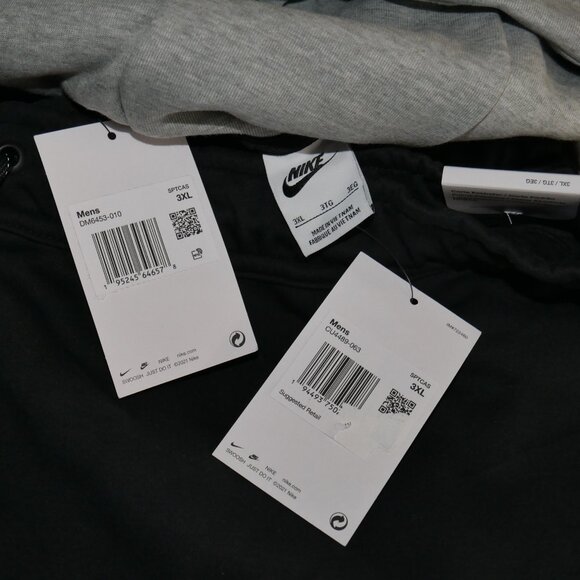 Nike Tech Fleece 2 PC Set Tracksuit Matching Windrunner Sweatsuit Gray/Black NEW - Picture 13 of 13